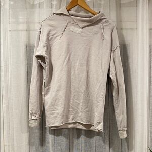 Umit Unal Cozy Beige Distressed Sweater size M